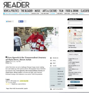 Reader Listing for Chris Drew film